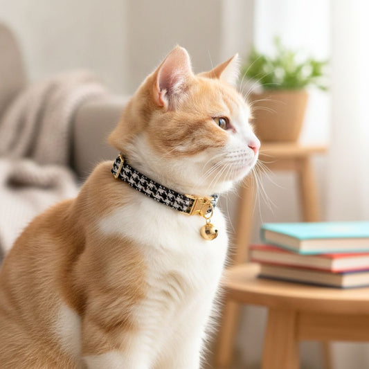 Black & White Checks Cat Collar