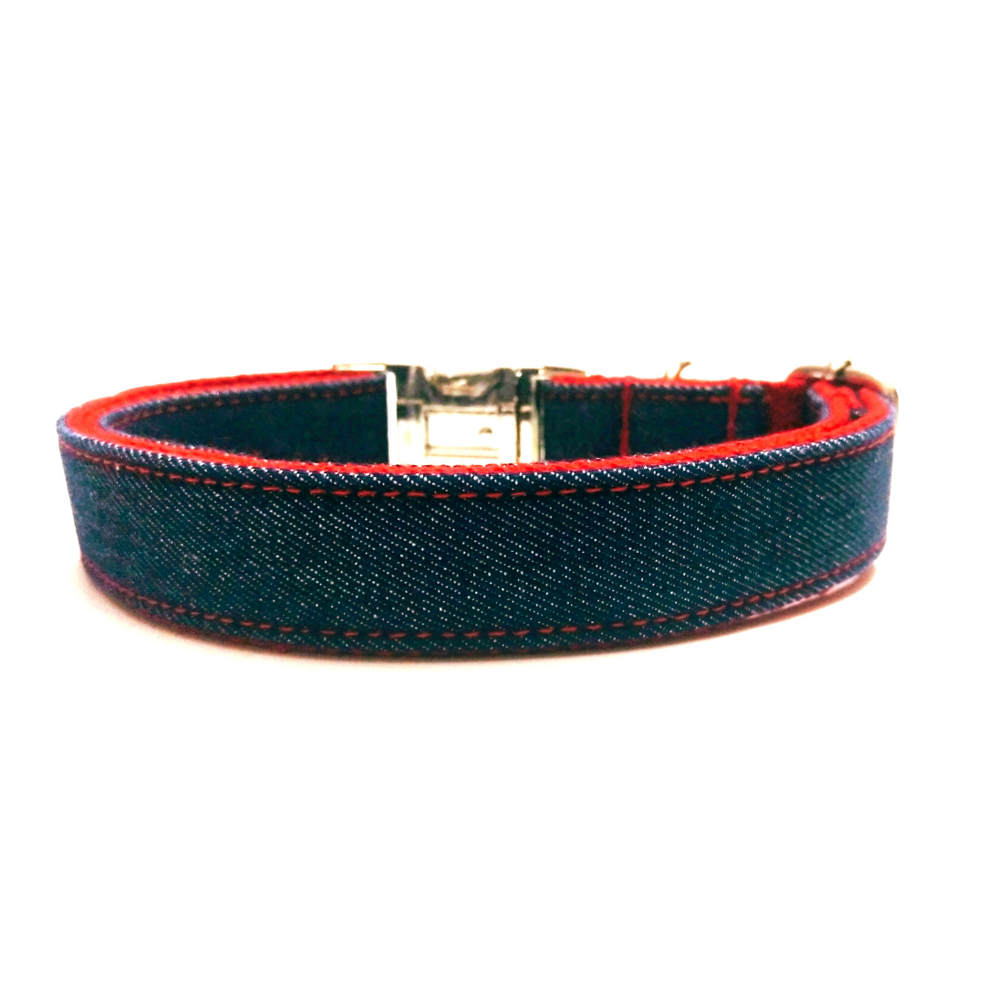 Denim Dog collars from wags4whiskers
