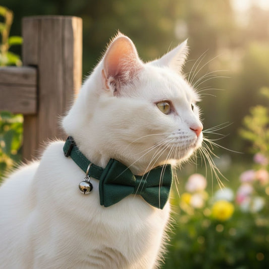 Green Velvet Cat Collar