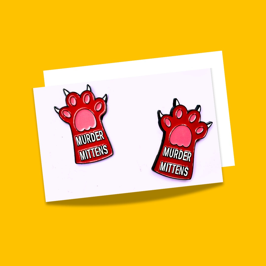 Murder Mittens Enamel Pins from Wags4Whiskers Pet Supplies Store Online India