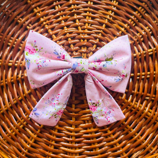 Pink Floral Sailor Bow for Dogs and Cats from Wags4Whiskers