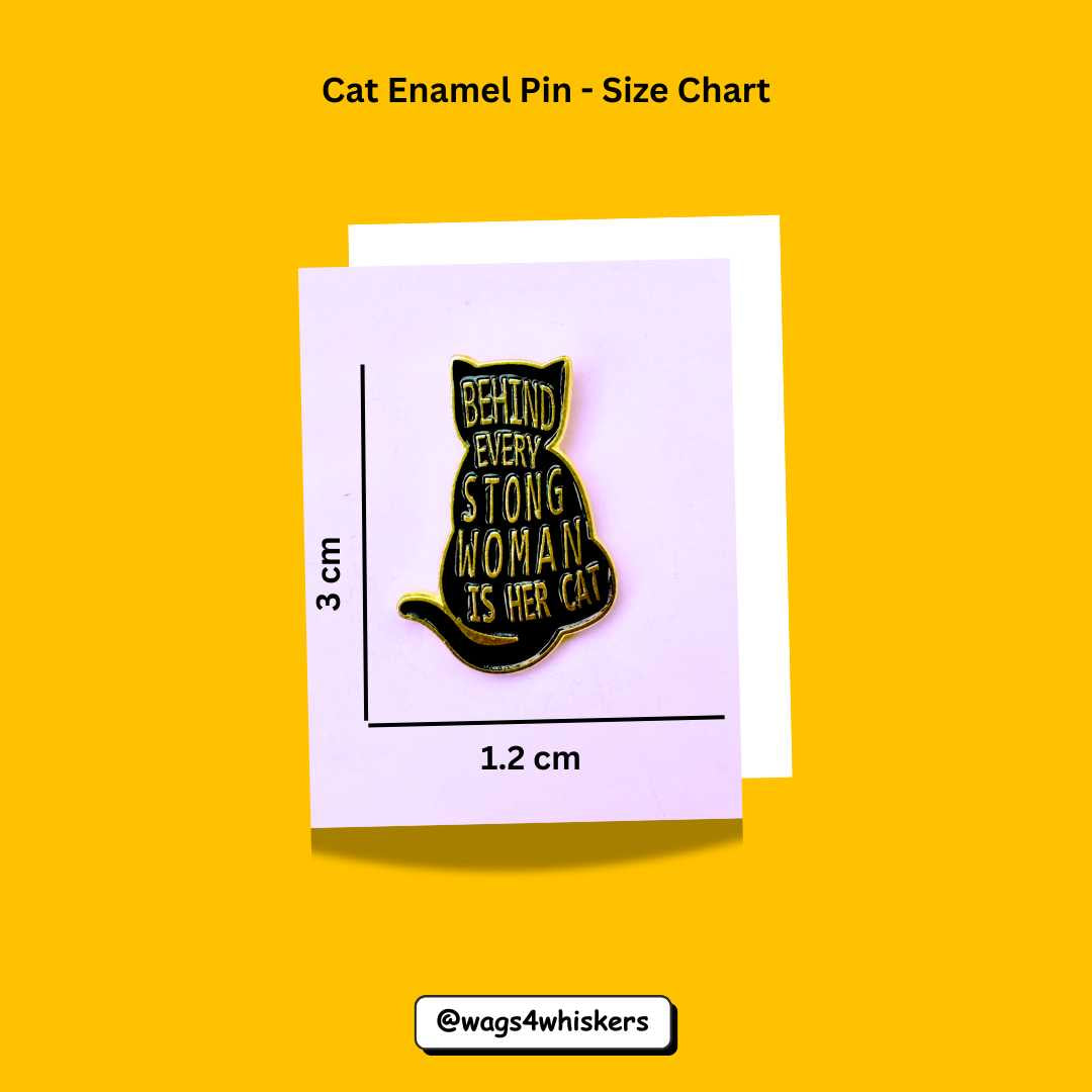 Cat Enamel Pin_Size Chart_Wags4Whiskers India