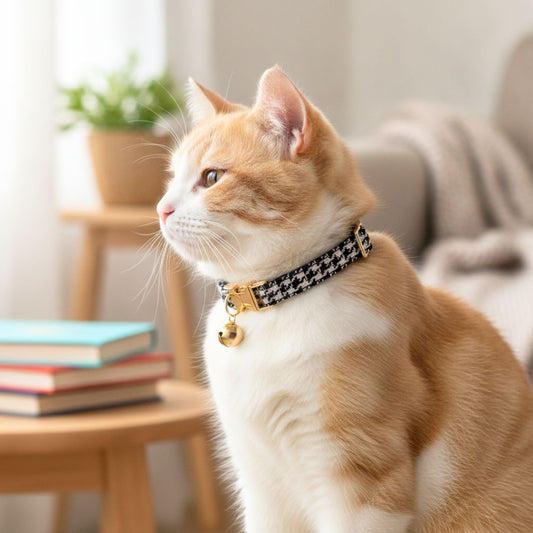 Black & White Checks Cat Collar