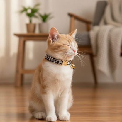 Black & White Checks Cat Collar