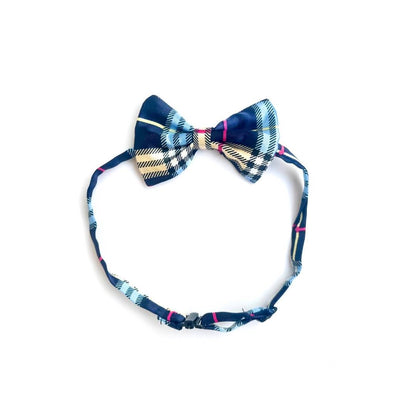 Blue Checks Cat Bow Tie