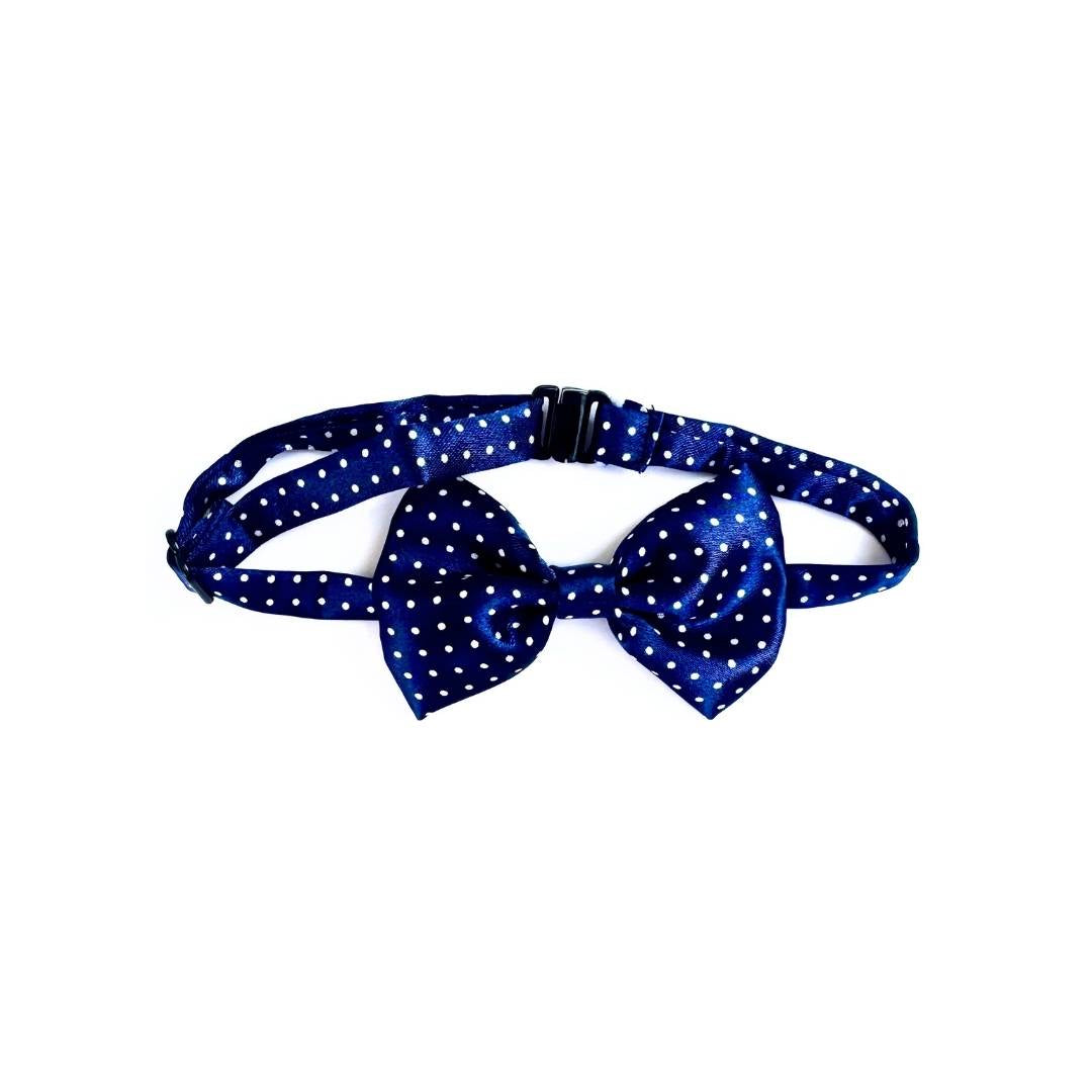 Blue Polka Dot Cat Bow Tie