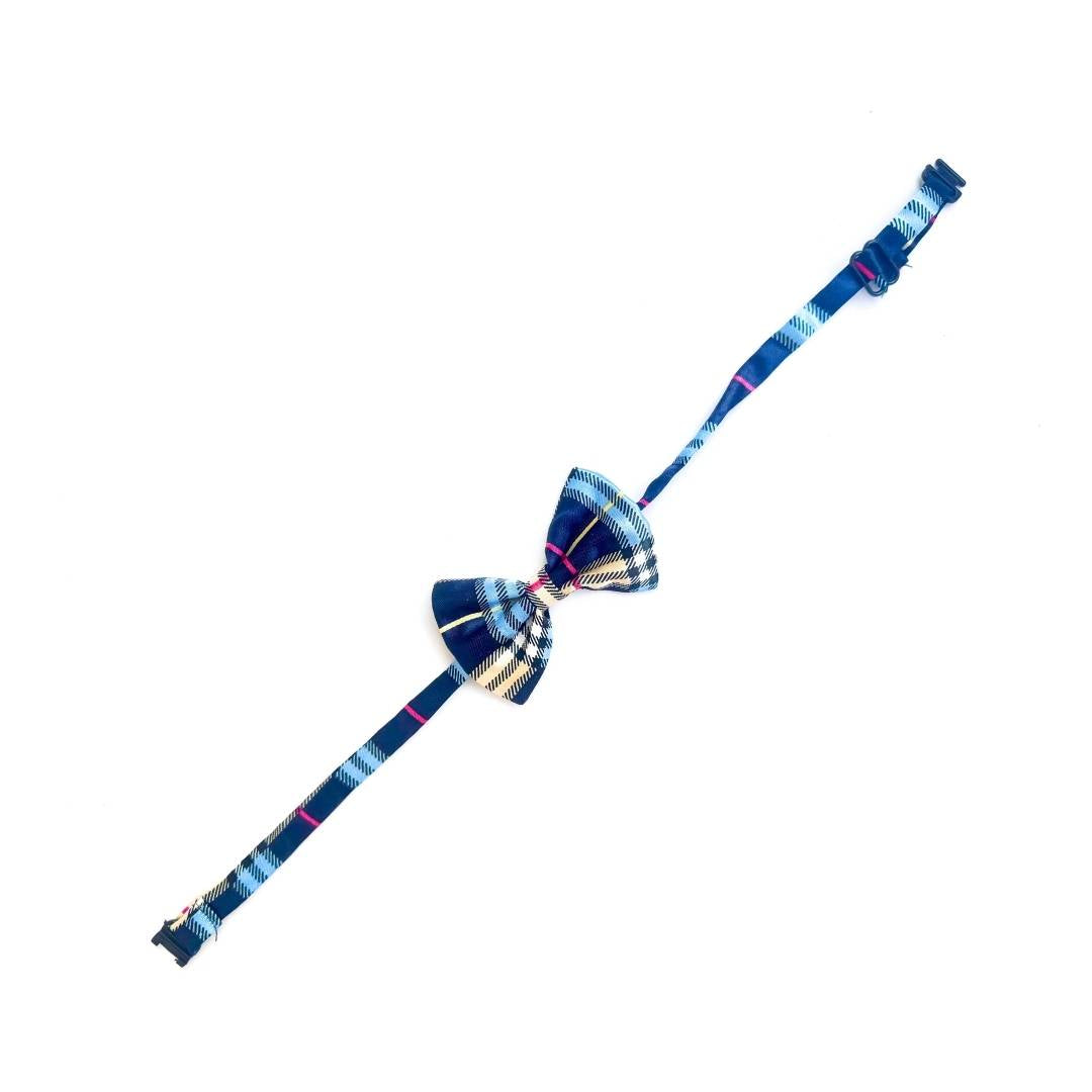 Blue Checks Cat Bow Tie