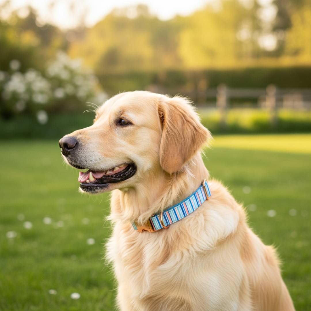 Blue dog collar India from Wags4Whiskers