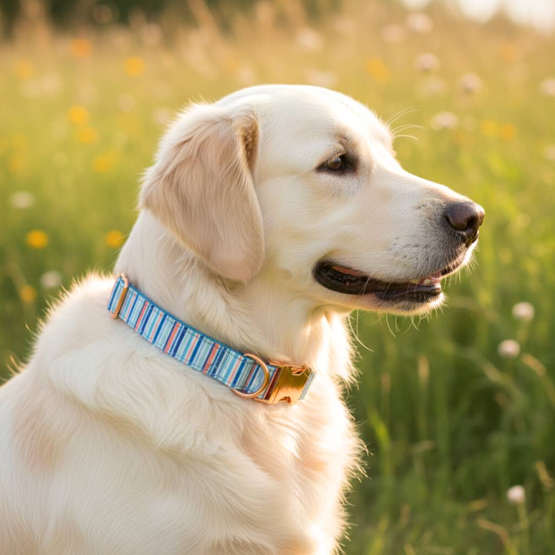 Blue dog collar India from Wags4Whiskers