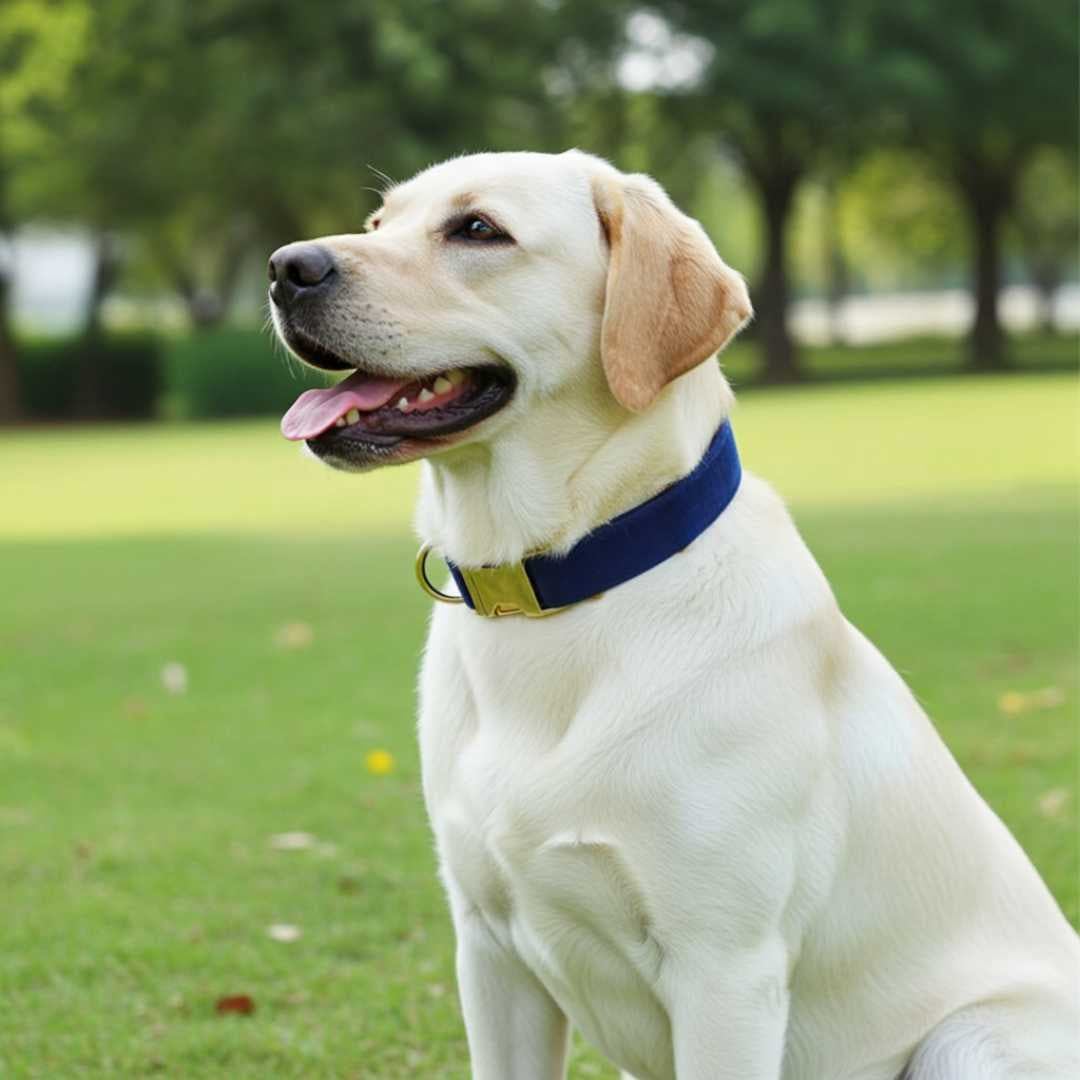 Blue Velvet Dog Collars from Wags4Whiskers Pet Accessories Store India