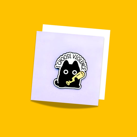 Bossy cat quotes enamel pins from Wags4Whiskers Pet Supplies Store India