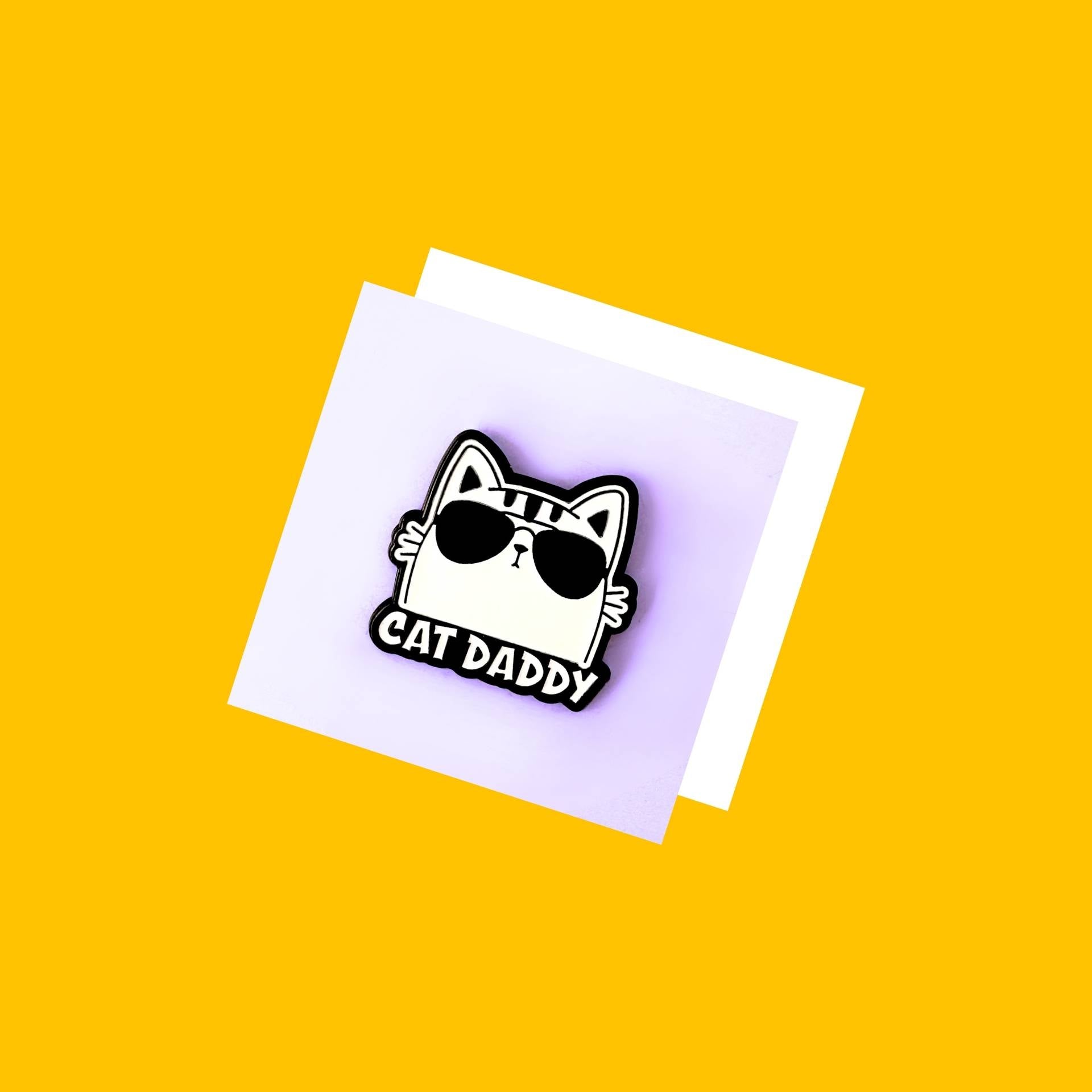 Cat Dad Cat Enamel Pin India from Wags4Whiskers