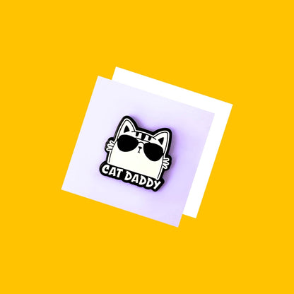 Cat Dad Cat Enamel Pin India from Wags4Whiskers