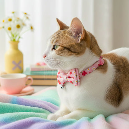 Pink Cat Bow Collars India from Wags4Whiskers Pet Store