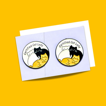 Cat Love Enamel Pins from Wags4Whiskers Pet Supplies Online Store India