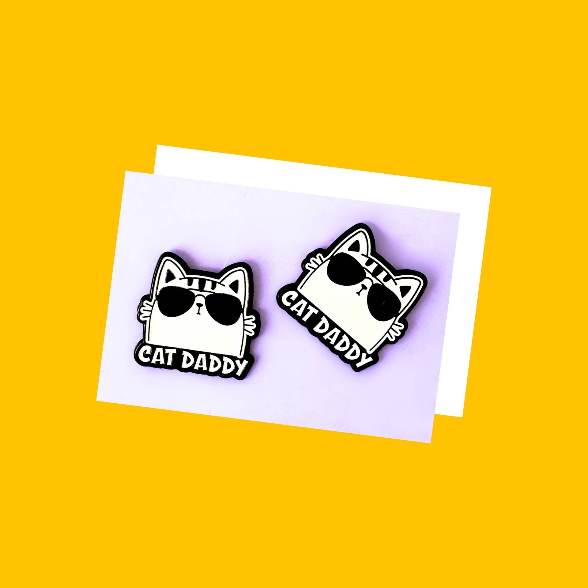 Cat Dad Cat Enamel Pin India from Wags4Whiskers