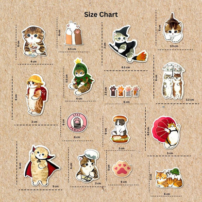 Cat Stickers Size Chart