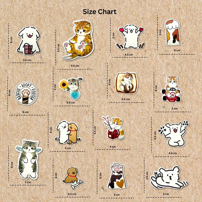Pet Stickers Size chart