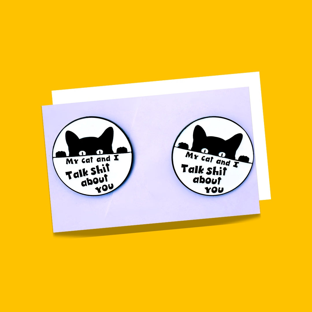 Cat themed Enamel Pins from Wags4Whiskers Pet Supplies Store India