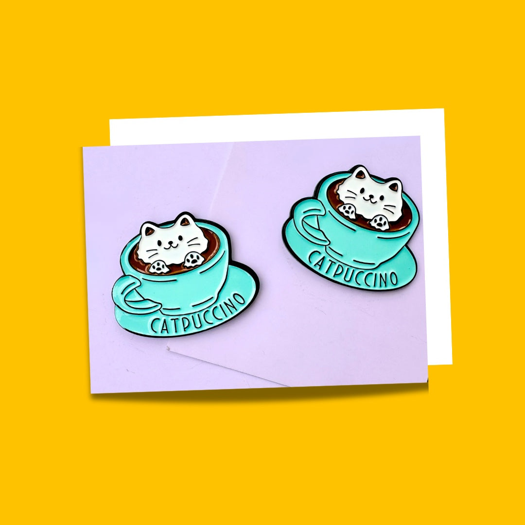 Cat Themed Enamel Pins and brooches from Wags4Whiskers Pet Accessories Store India