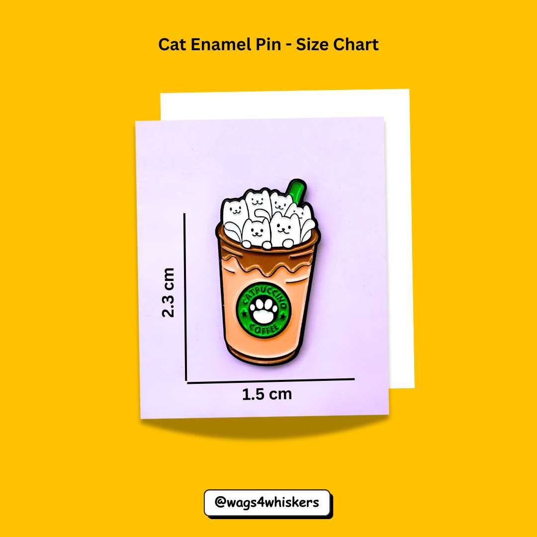 Cat Enamel Pin_Size Chart_Wags4Whiskers India