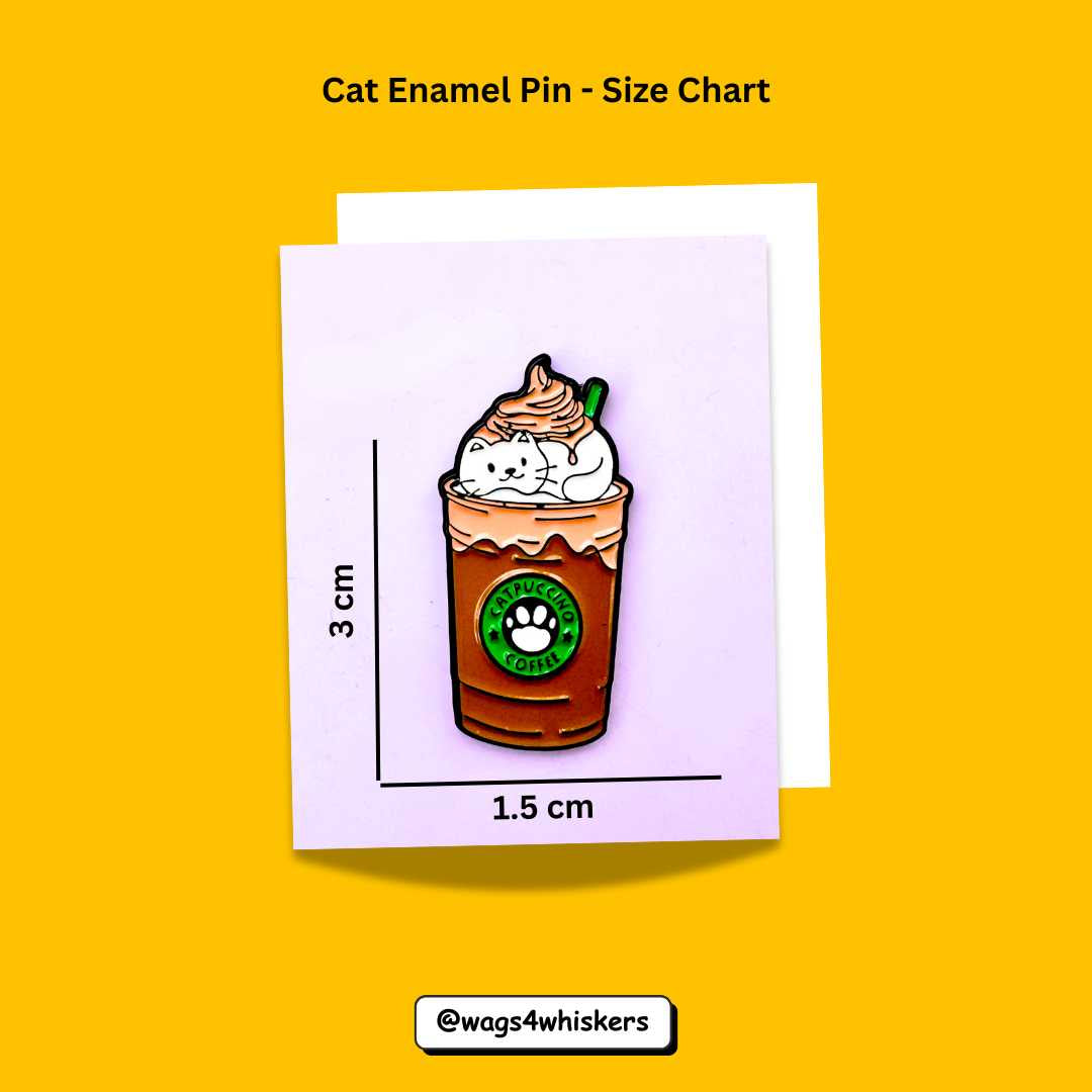Cat Enamel Pin_Size Chart_Wags4Whiskers India