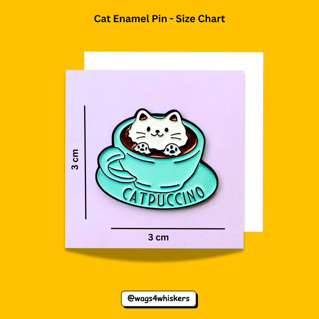Cat Enamel Pins_ Size chart_ Wags4Whiskers India