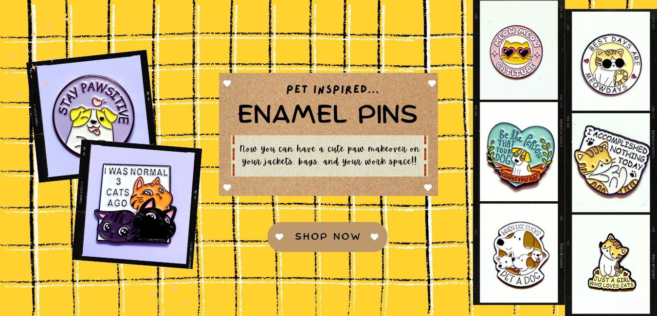 Cute Kawai Enamel pins of Cats and Dogs