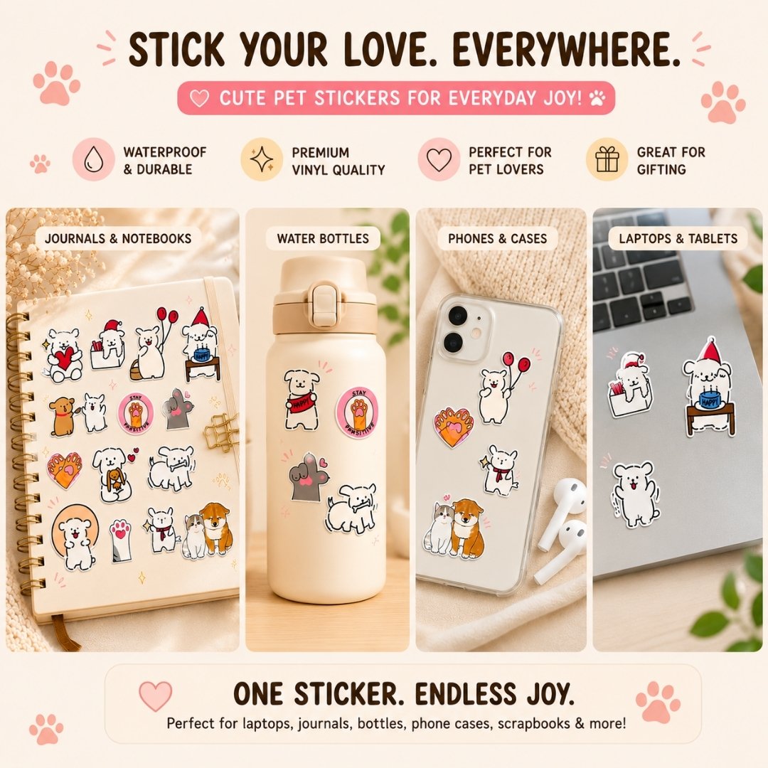 Cute Dog Stickers fromWags4Whiskers Pet Lifestyle Brand India
