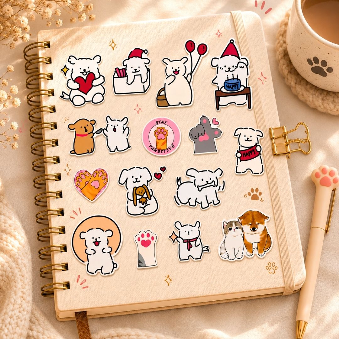 Cute Dog Stickers fromWags4Whiskers Pet Lifestyle Brand India