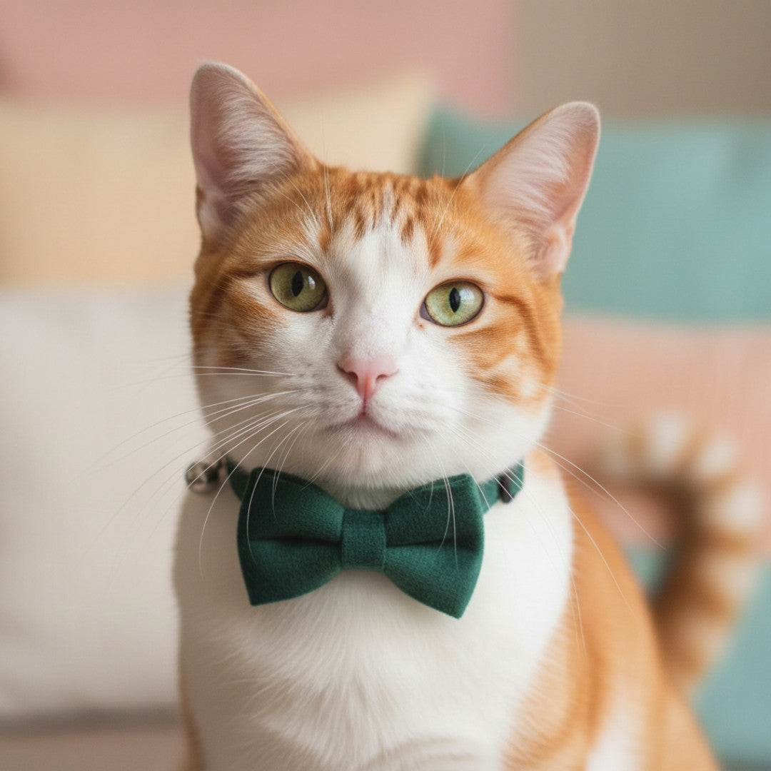 Green Velvet Cat Collar