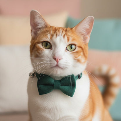 Green Velvet Cat Collar