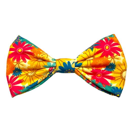 Happy Vibes Floral Bows for Dogs and Cats from Wags4Whiskers Pet Store