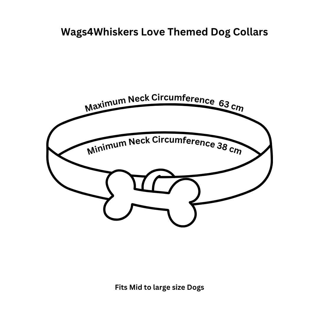 Size chart for  Wags4Whiskers Dog Collars 