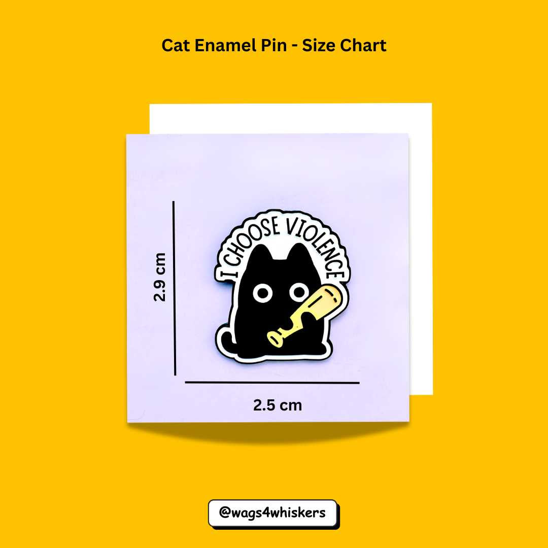 Cat Enamel Pin_Size Chart_Wags4Whiskers India