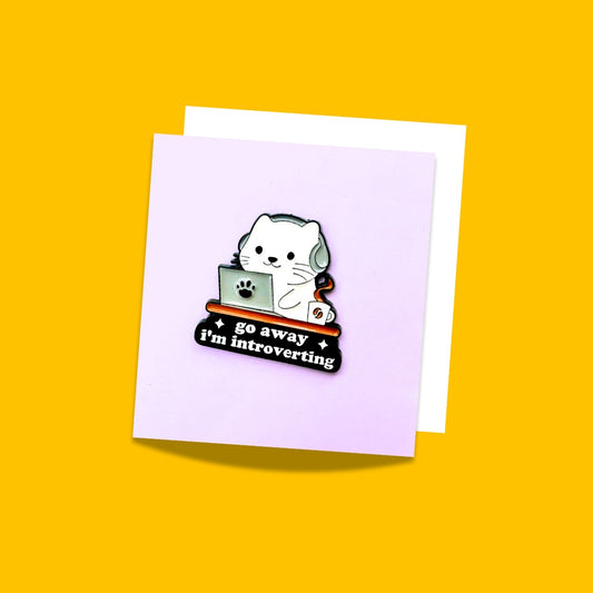 Introvert enamel pins  from Wags4Whiskers Pet Accessories Store India