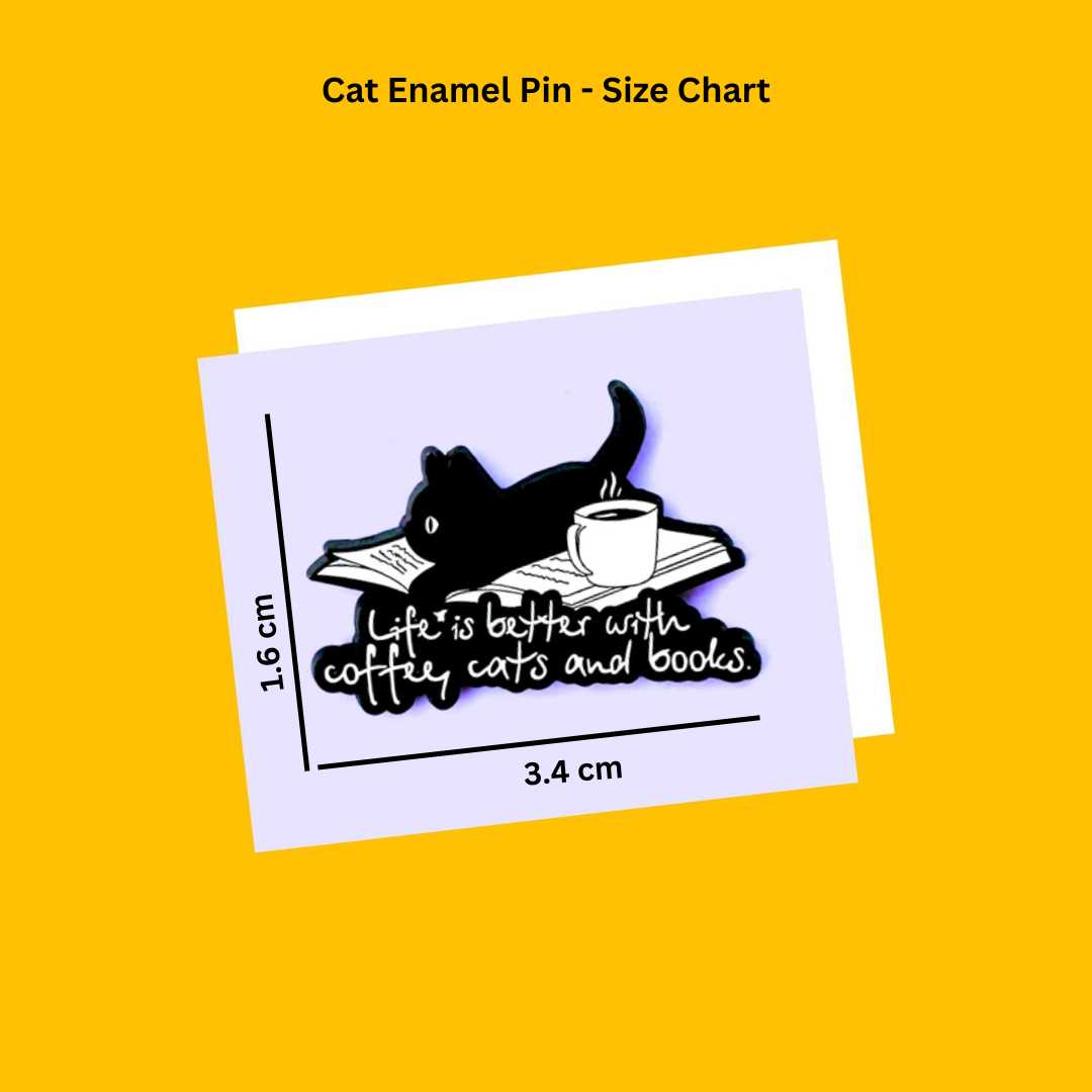 Cat Enamel Pin_Size Chart_Wags4Whiskers India