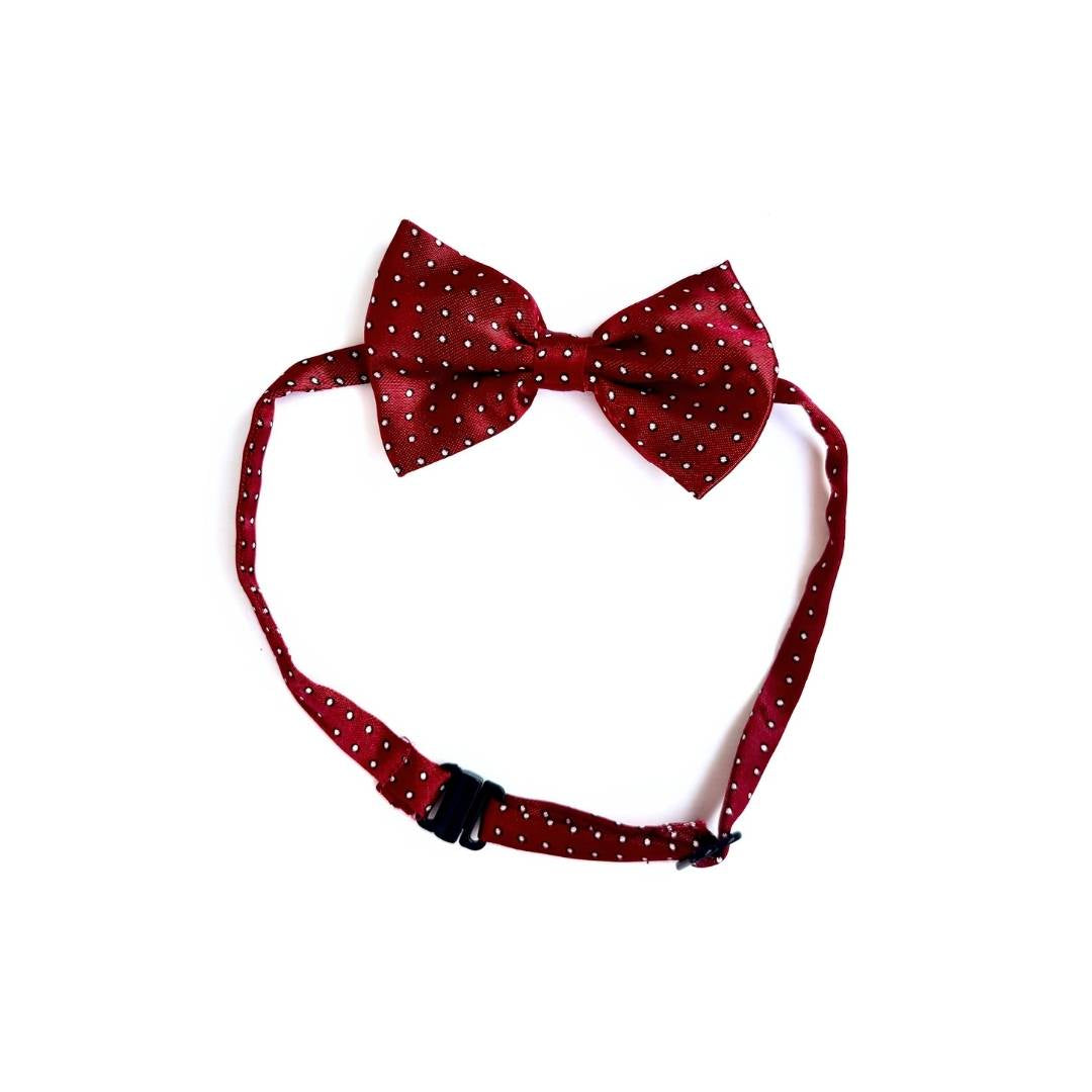 Maroon Polka Cat Bow Tie
