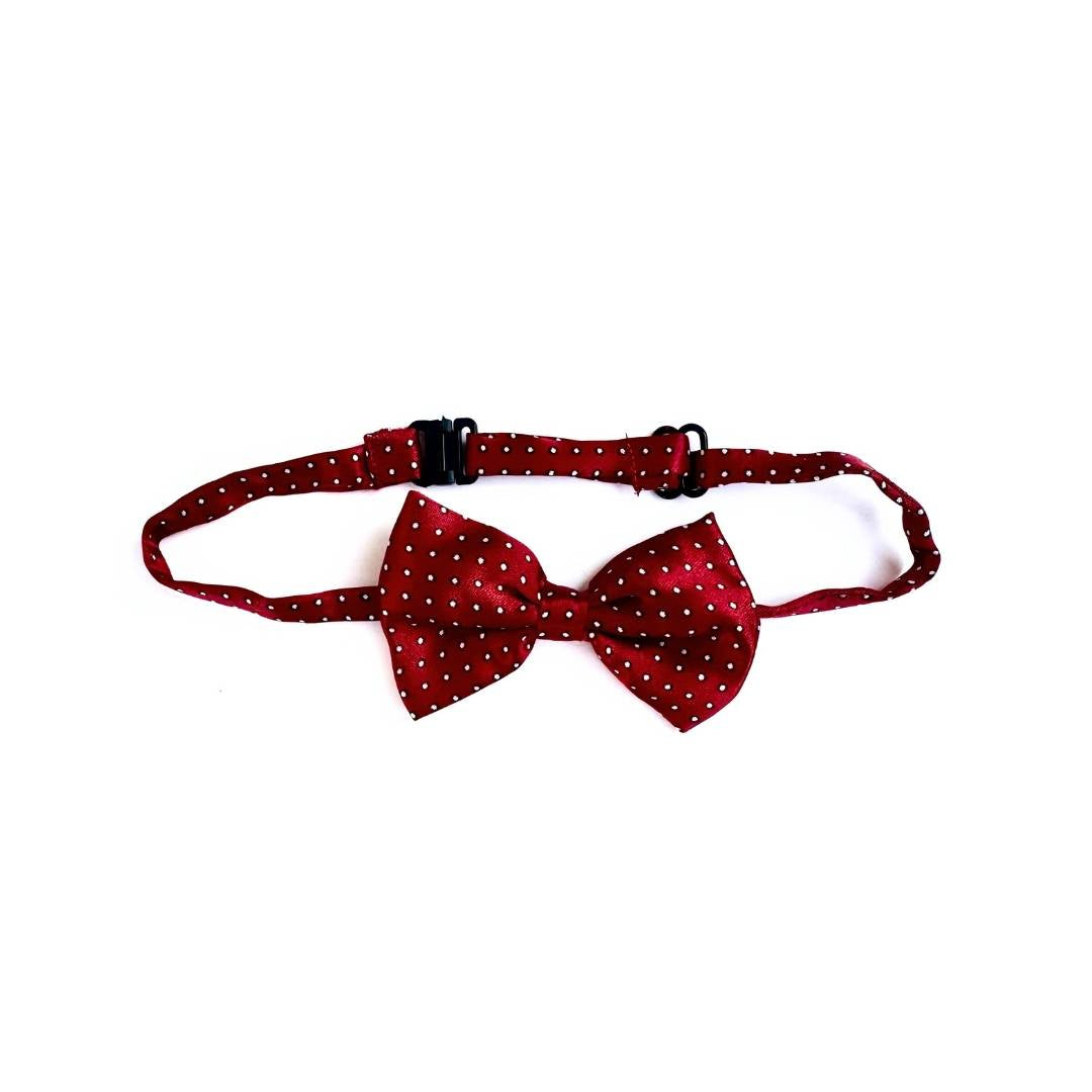 Maroon Polka Cat Bow Tie