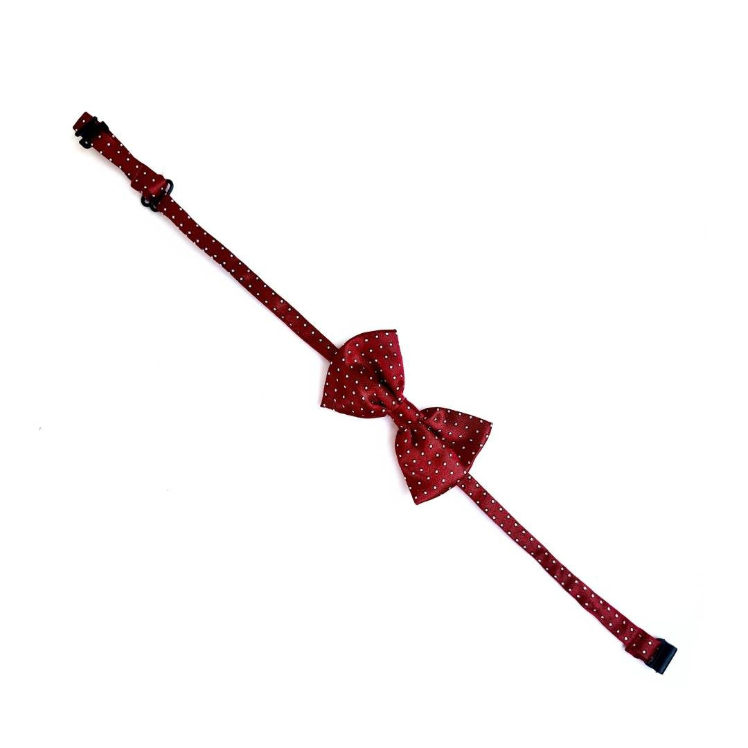 Maroon Polka Cat Bow Tie