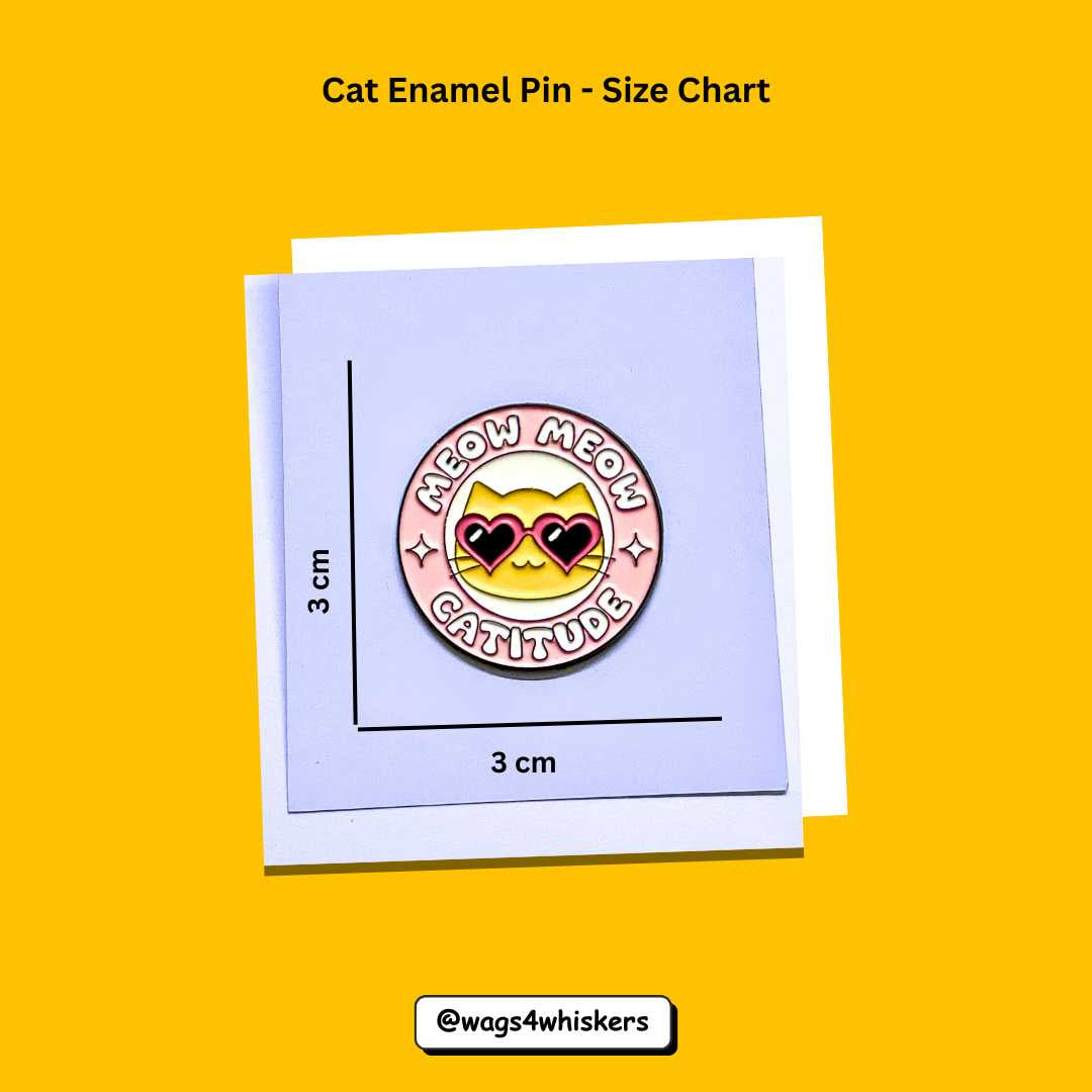 Cat Enamel Pin_Size Chart_Wags4Whiskers India