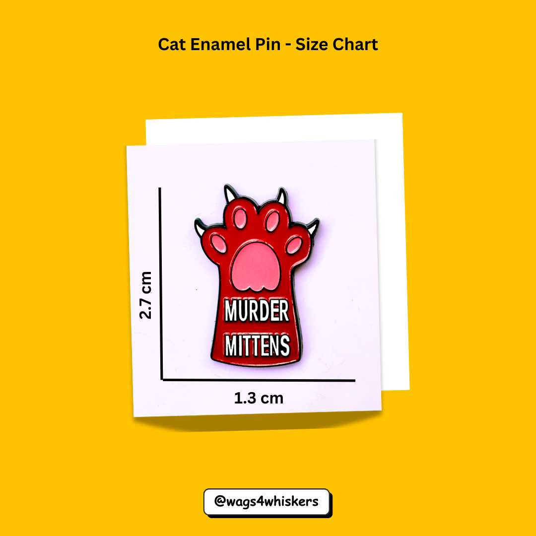Cat Enamel Pin_Size Chart_Wags4Whiskers India