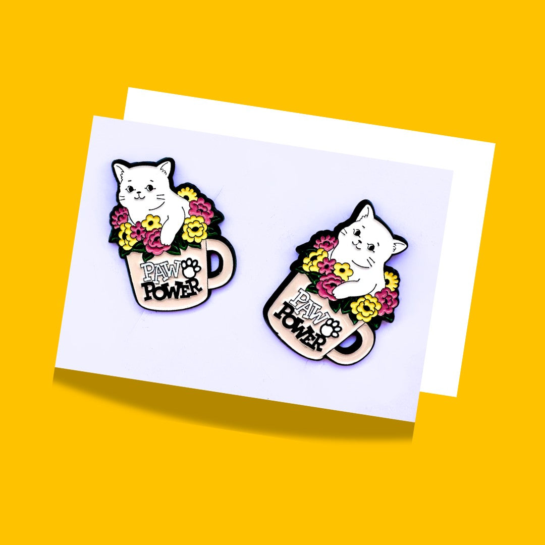 Cat Love Enamel Pins from Wags4Whiskers Pet Lifestyle Brand India