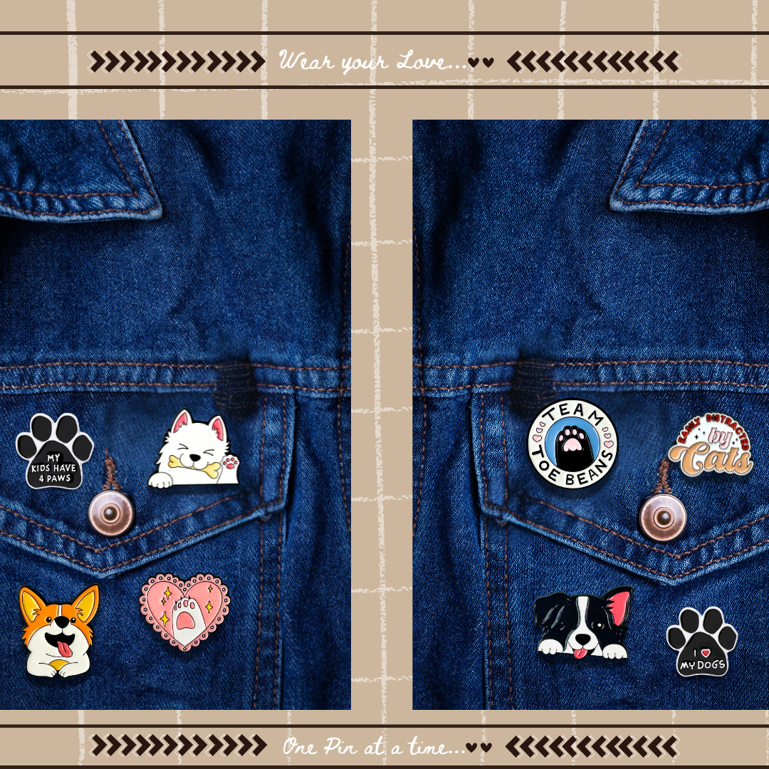 Dog Enamel Brooch Pins from Wags4Whiskers Pet Supplies India