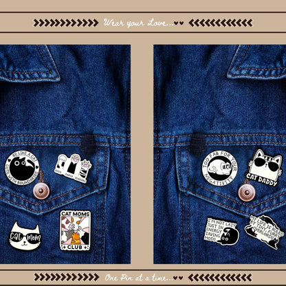 Cat Enamel Pins for jackets and coats from Wags4Whiskers Pet Store India