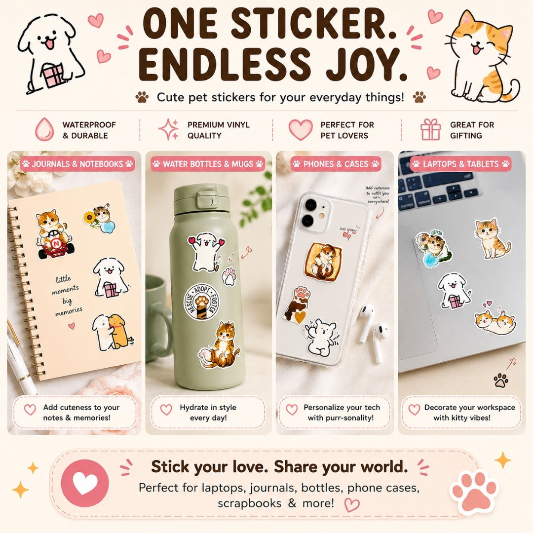 Cute Pet Stickers for DIY from Wags4Whiskers Pet Lifestyle Store India