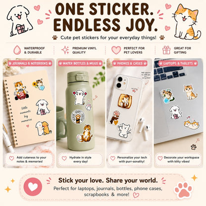Cute Pet Stickers for DIY from Wags4Whiskers Pet Lifestyle Store India