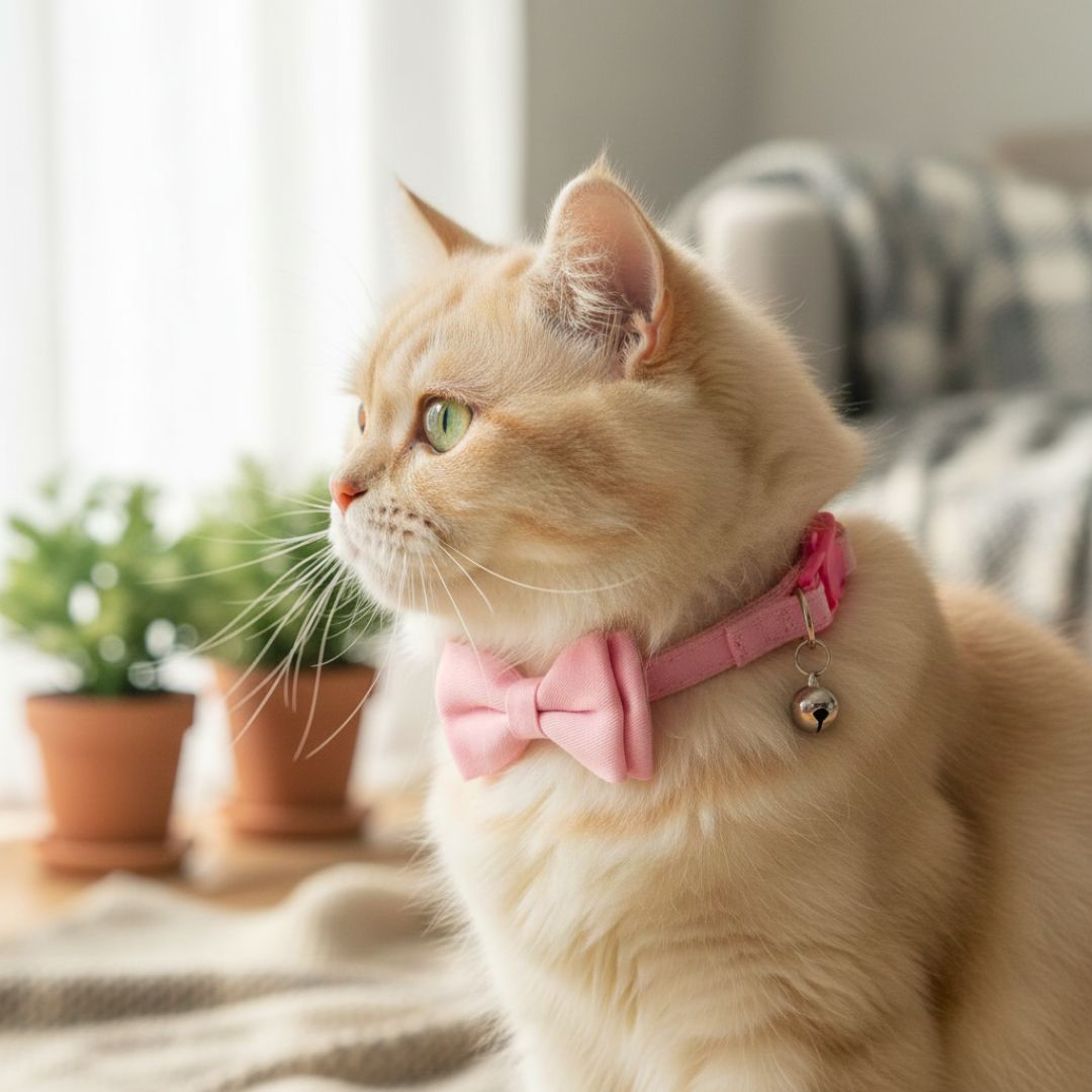 Cat Bow Collar with Bell India from Wags4Whiskers Pet Supplies Store