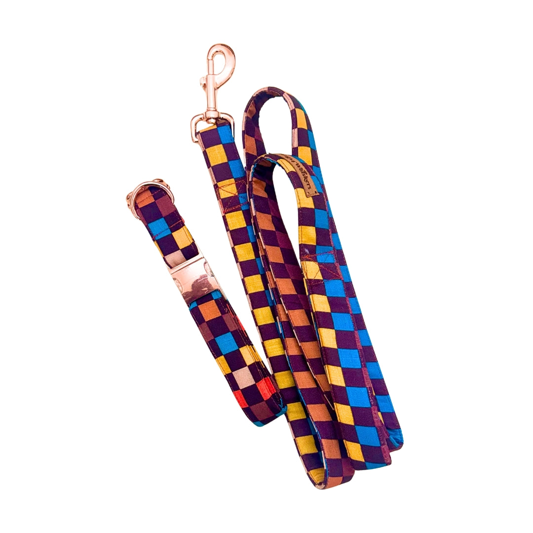 Plaid Pop-Style Dog Collars and Leashes from Wags4Whiskers