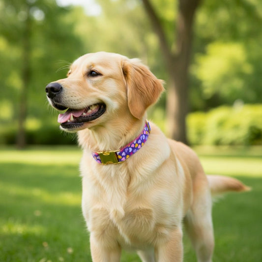 Purple Heart Print Dog Collar